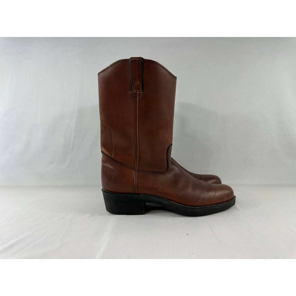 Vintage Iron Age Brown Leather Roper Western Cowboy Work Boots Men's 10.5 W